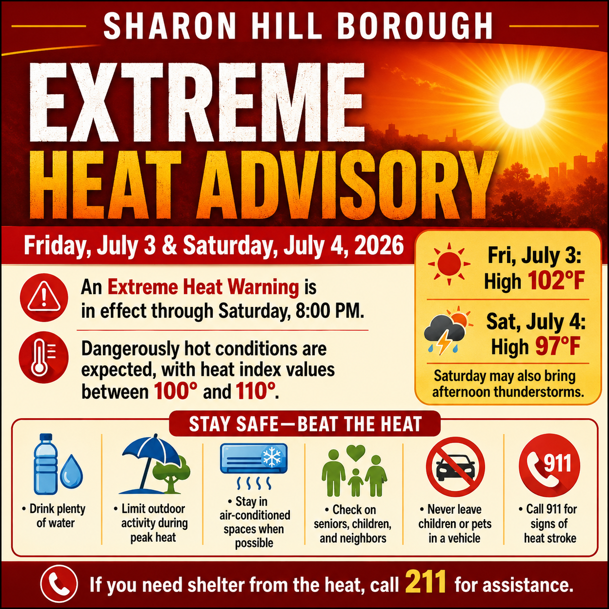 July 3-4 Heat Advisory