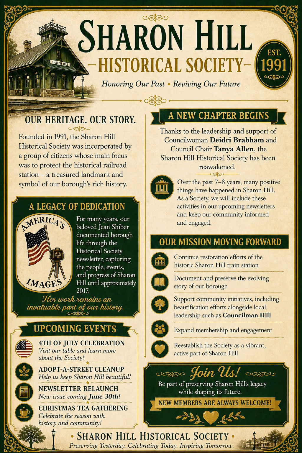 Sharon Hill Historical Society flyer