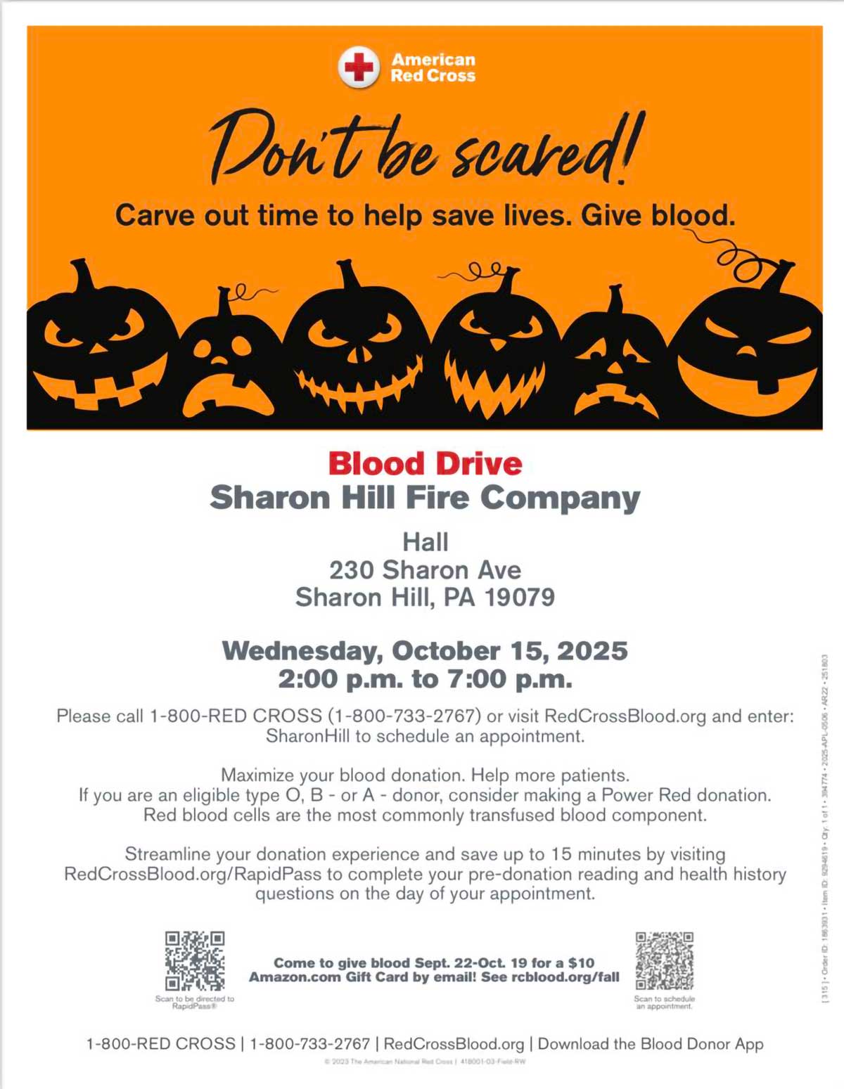 Sharon Hill Blood Drive