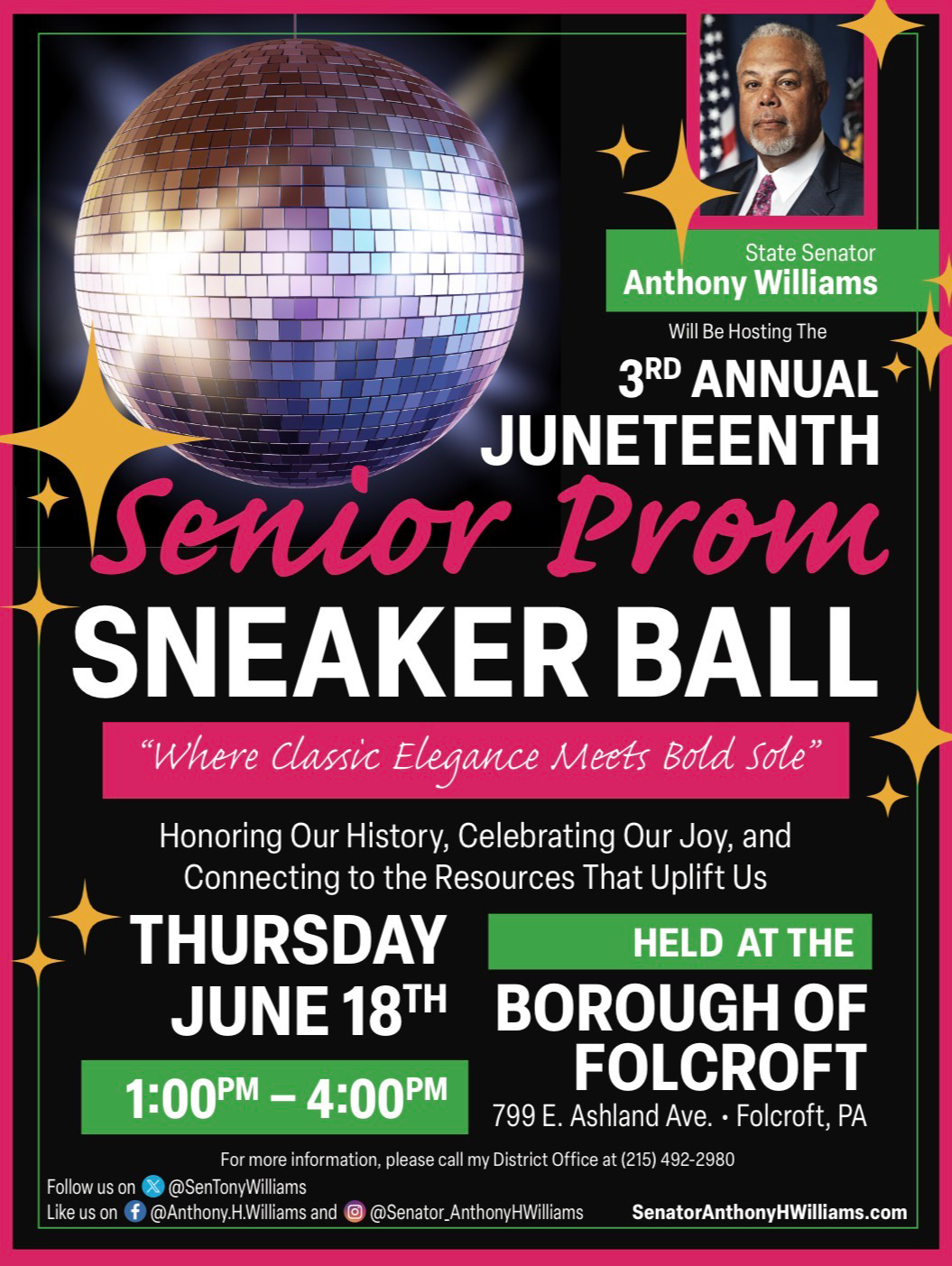 Senator Anthony Williams Hosts Sneaker Ball Juneteenth Senior Prom